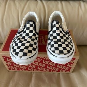 VANS Classic Slip on checkerboard Black & White Kids Size 12.0